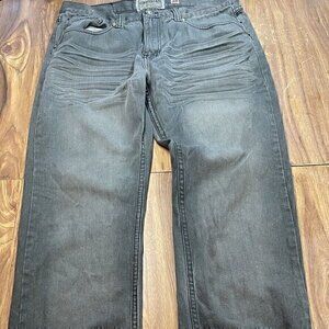 Cham’s Premium Mens Denim Strap Belt Button Jeans Gray Wash Blend Vintag…